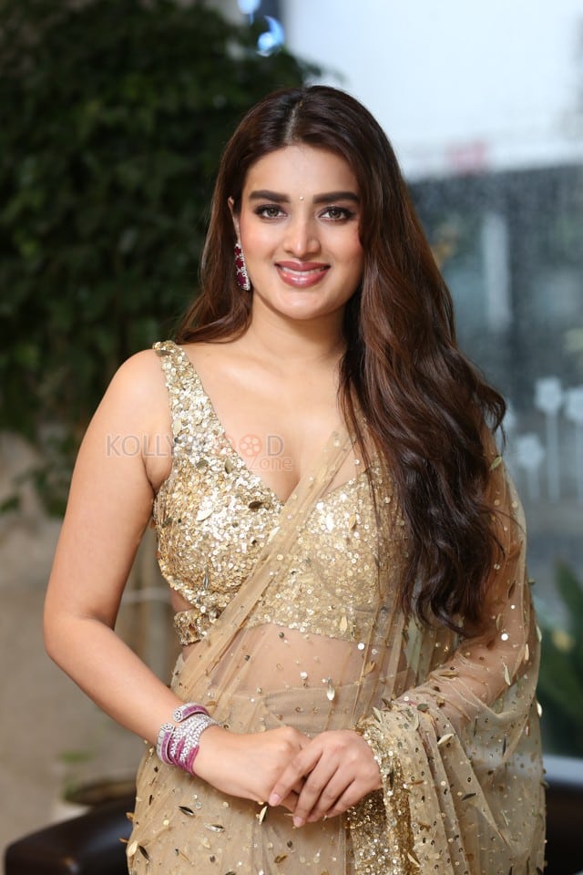 Heroine Nidhhi Agerwal at Hari Hara Veera Mallu Success Meet Photos 03