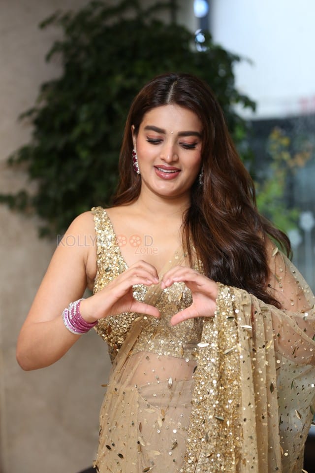 Heroine Nidhhi Agerwal at Hari Hara Veera Mallu Success Meet Photos 04