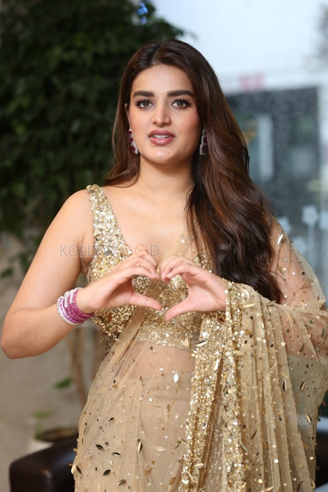 Heroine Nidhhi Agerwal at Hari Hara Veera Mallu Success Meet Photos 05
