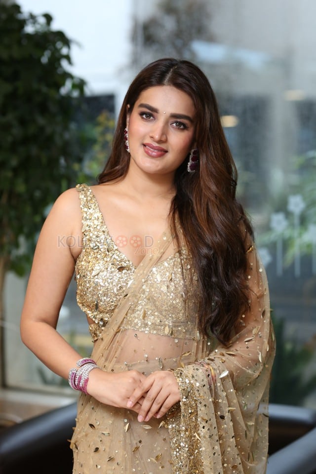 Heroine Nidhhi Agerwal at Hari Hara Veera Mallu Success Meet Photos 11