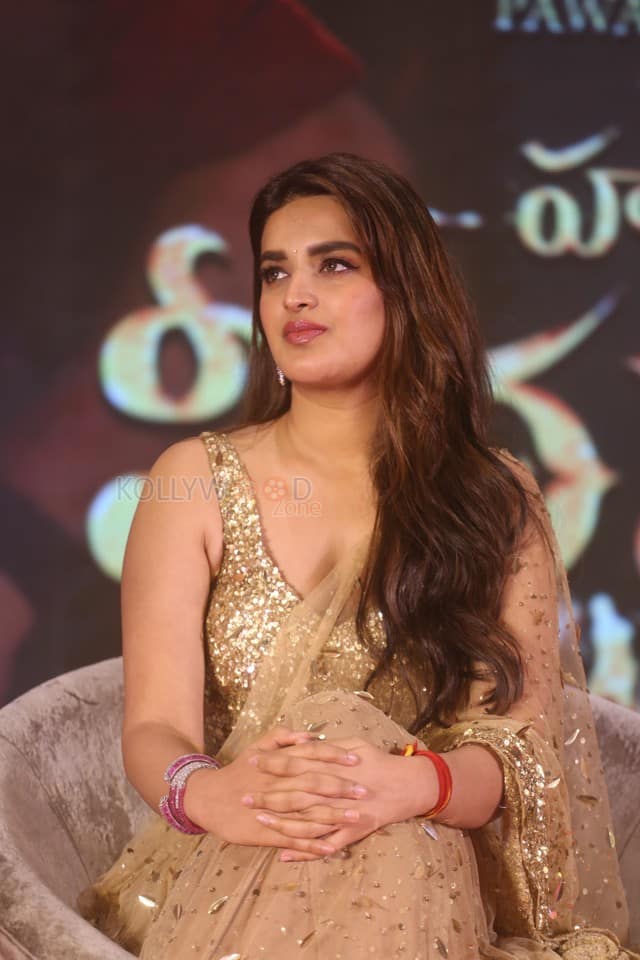 Heroine Nidhhi Agerwal at Hari Hara Veera Mallu Success Meet Photos 22