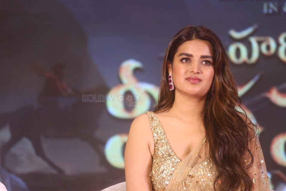 Heroine Nidhhi Agerwal at Hari Hara Veera Mallu Success Meet Photos 30