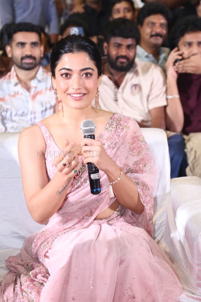 Heroine Rashmika Mandanna at Kuberaa Movie Pre Release Event Photos 41