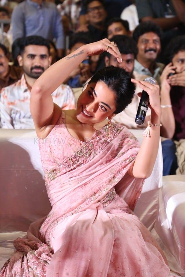 Heroine Rashmika Mandanna at Kuberaa Movie Pre Release Event Photos 43