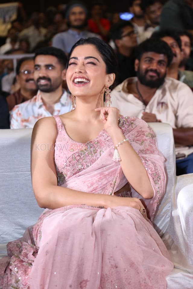 Heroine Rashmika Mandanna at Kuberaa Movie Pre Release Event Photos 46