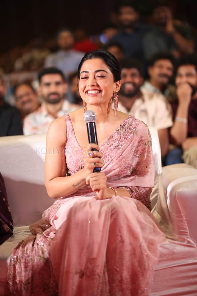 Heroine Rashmika Mandanna at Kuberaa Movie Pre Release Event Photos 54