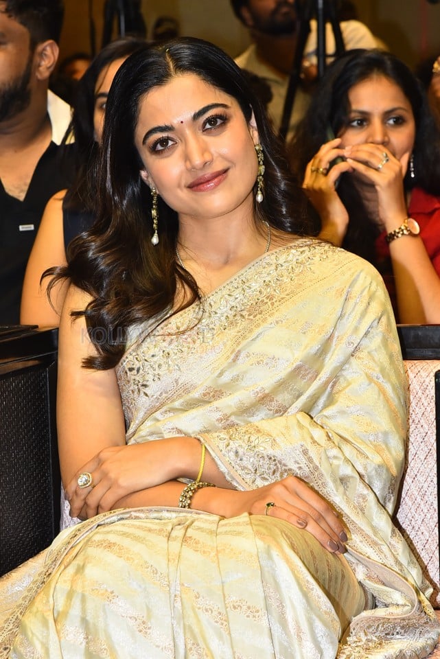 Heroine Rashmika Mandanna at Kuberaa Movie Success Meet Pictures 17