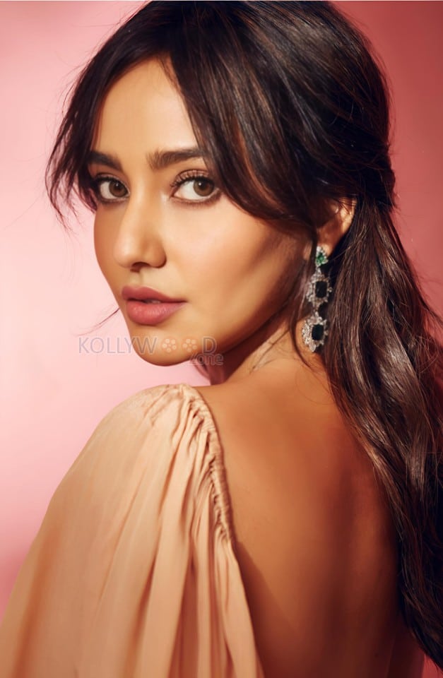 Hot and Bold Neha Sharma in an Off Shoulder Nude Bandeau Dress Photos 03