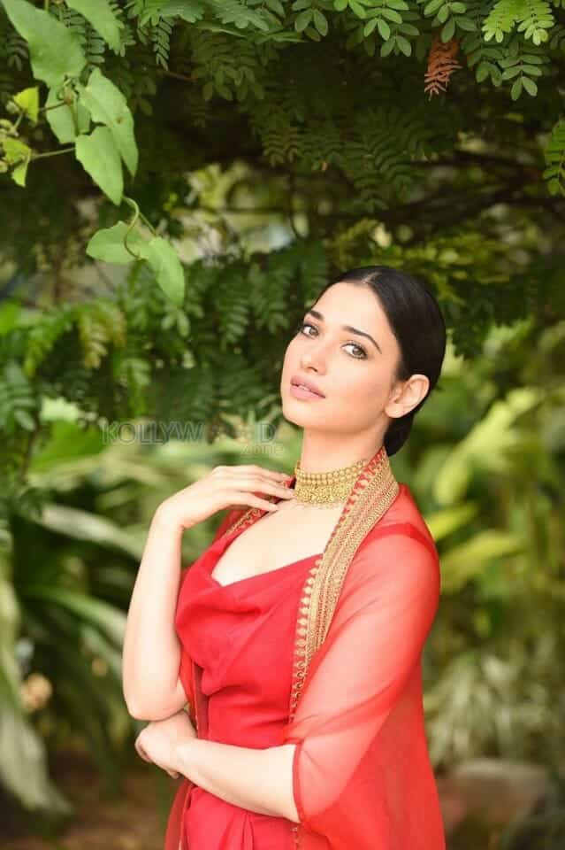 Irresistible Beauty Tamanna Bhatia in Red Dress Photos 02