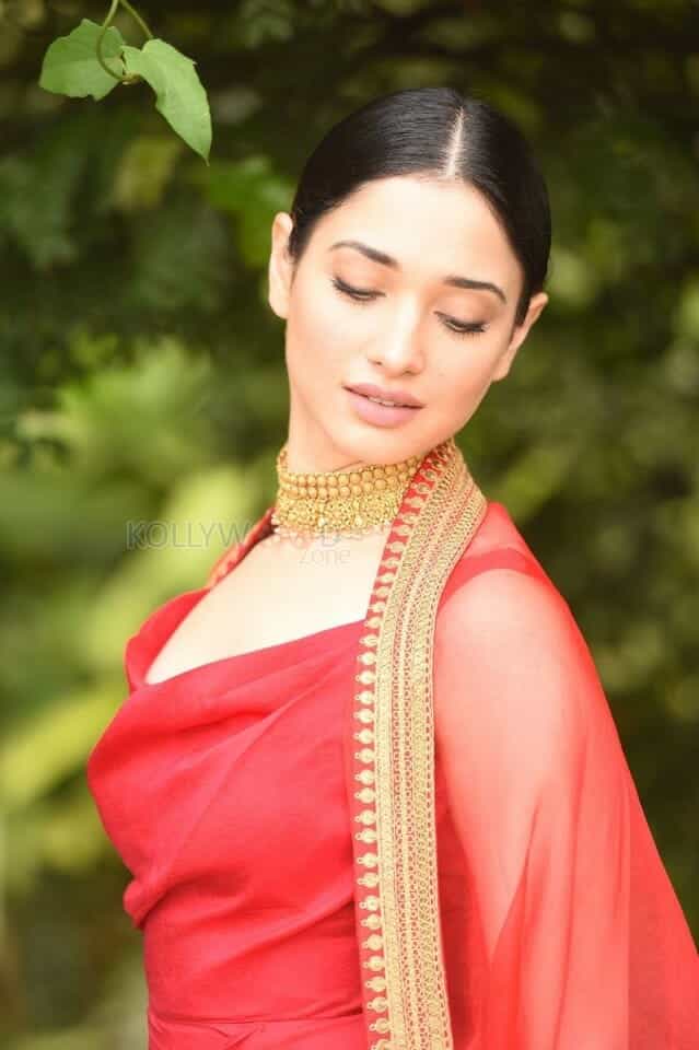 Irresistible Beauty Tamanna Bhatia in Red Dress Photos 03