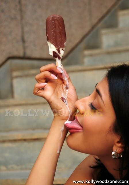 Kajal Agarwal Eating Ice Cream
