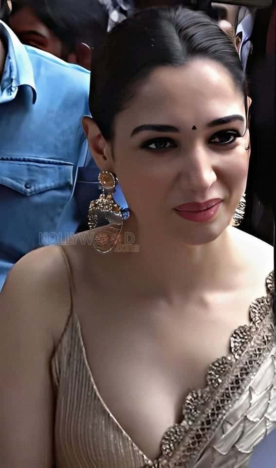 Milky Tammannah Hot Cleavage in a Saree Photos 02