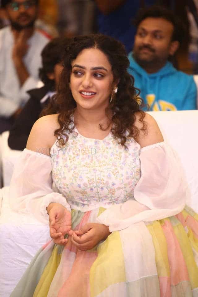 Nithya Menen at Skylab Pre Release Event Photos 12