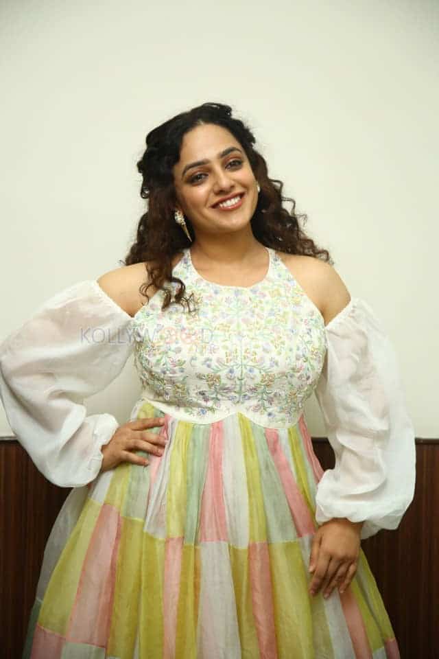 Nithya Menen at Skylab Pre Release Event Photos 17