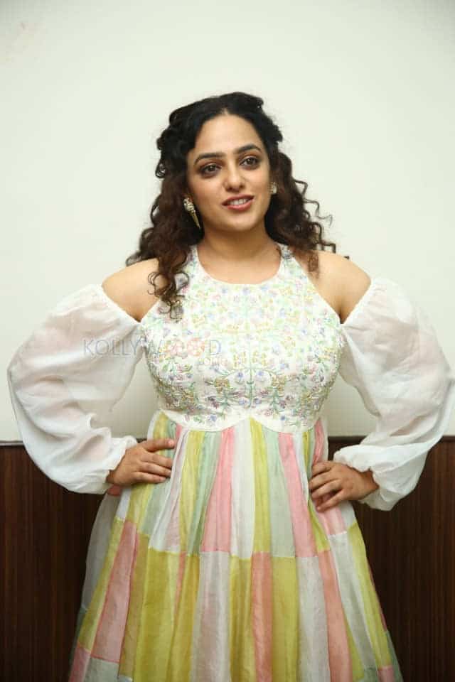 Nithya Menen at Skylab Pre Release Event Photos 22