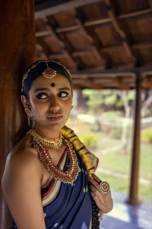 Priya Prakash in a Traditional Saree Photoshoot Pictures 01