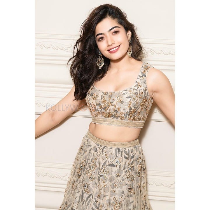 Pushpa 2 Actress Rashmika Mandanna in a Floral Lehenga Photos 01