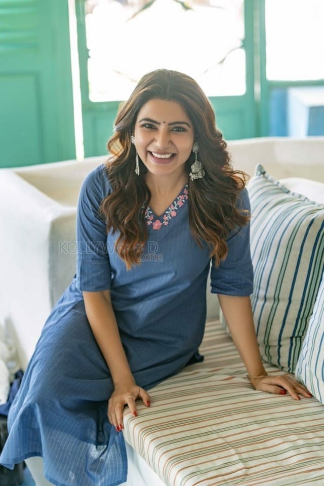 Samantha Akkineni Blue Dress Photoshoot Pics