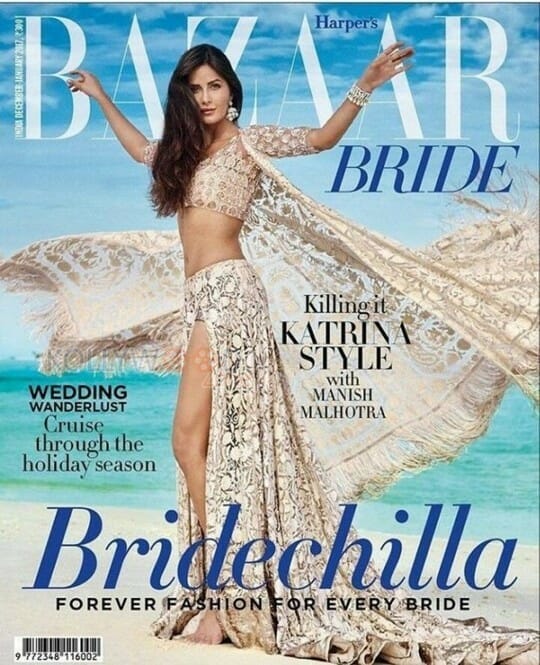 Sexy Bollywood Actress Katrina Kaif On Harper Bazaars Bride Magazine Photos