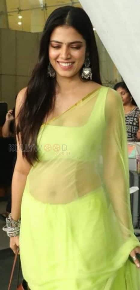 Malavika Mohanan looks in transparent saree photoshoot