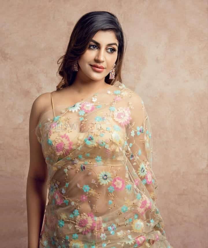 Sexy Yashika Aannand in a Transparent Saree Photos 02