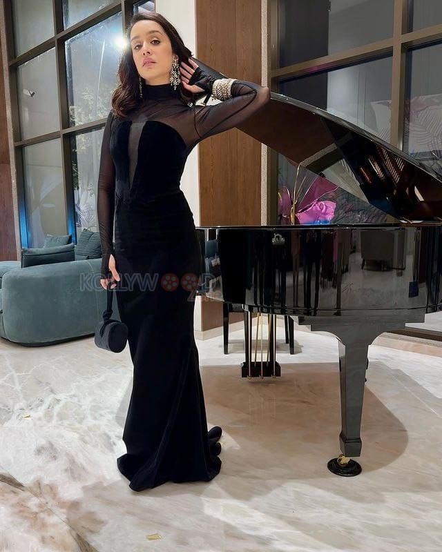 Shraddha Kapoor in a Black Cocktail Dress for Anant Ambani and Radhika Merchant Pre Wedding Celebrations Photos 03