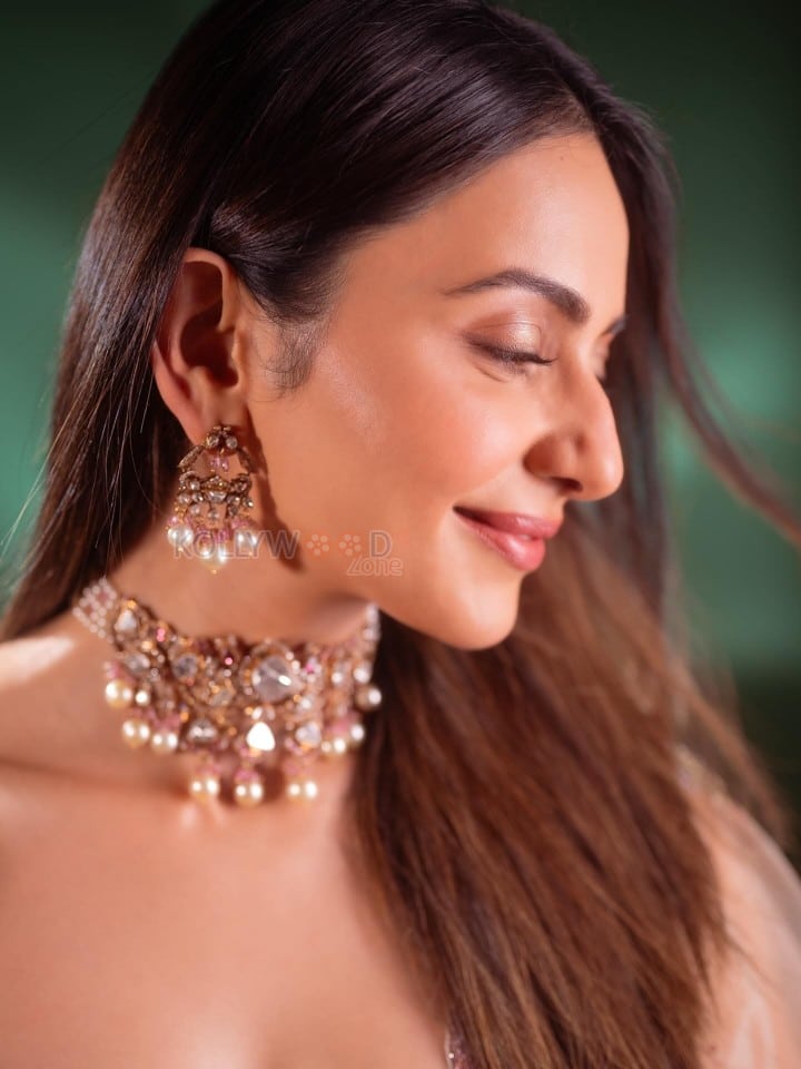 Sparkling Rakul Preet Singh in a Lilac Sequined Embroidered Lehenga with Sleeveless Blouse Photos 03