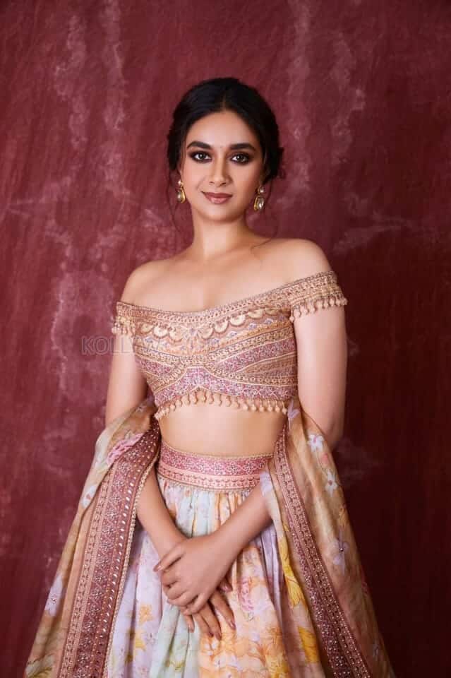 Stunning Keerthy Suresh in a Multicolored Lehenga Photos 02