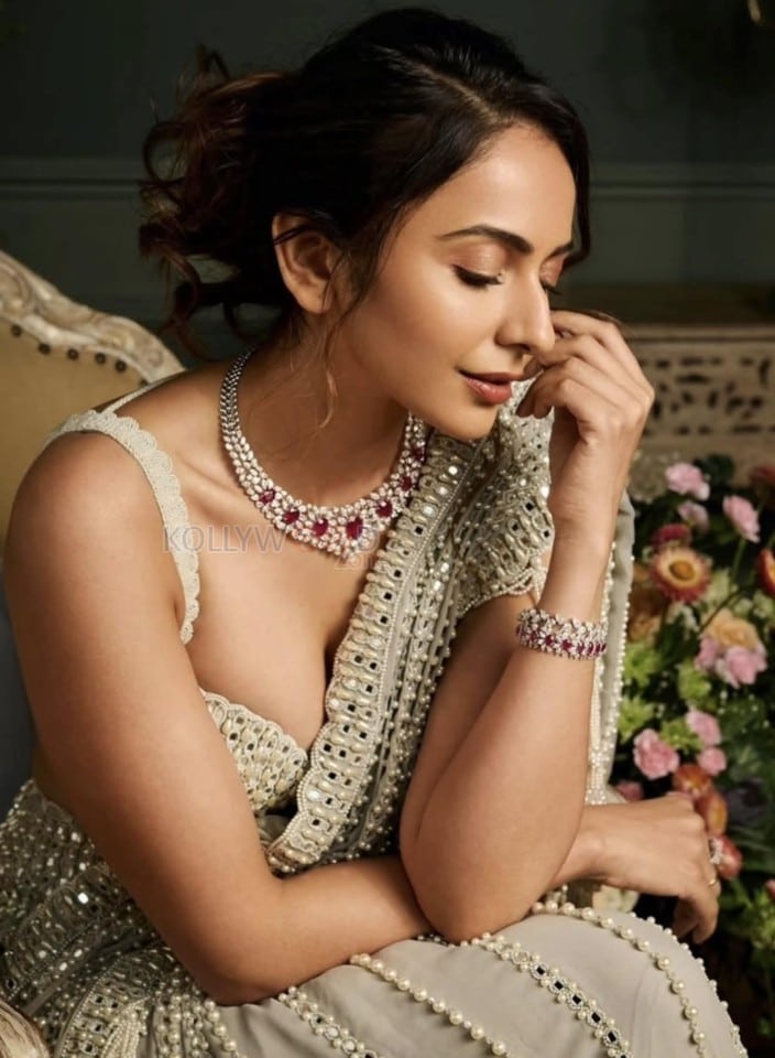 Stunning Rakul Preet Singh Brides Today Magazine White Lehenga Photos 01