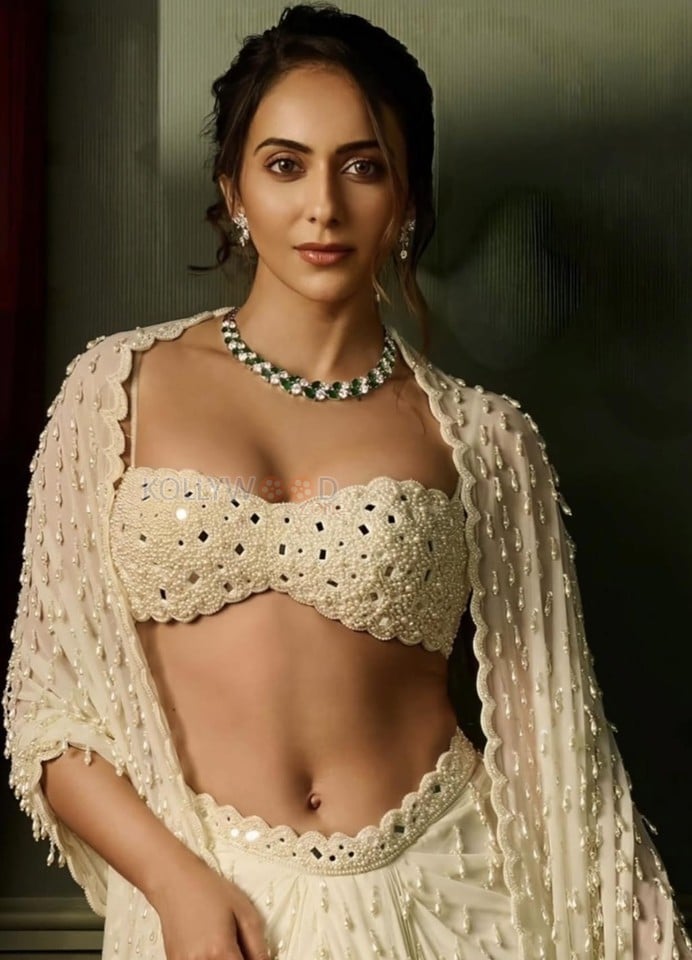 Stunning Rakul Preet Singh Brides Today Magazine White Lehenga Photos 02