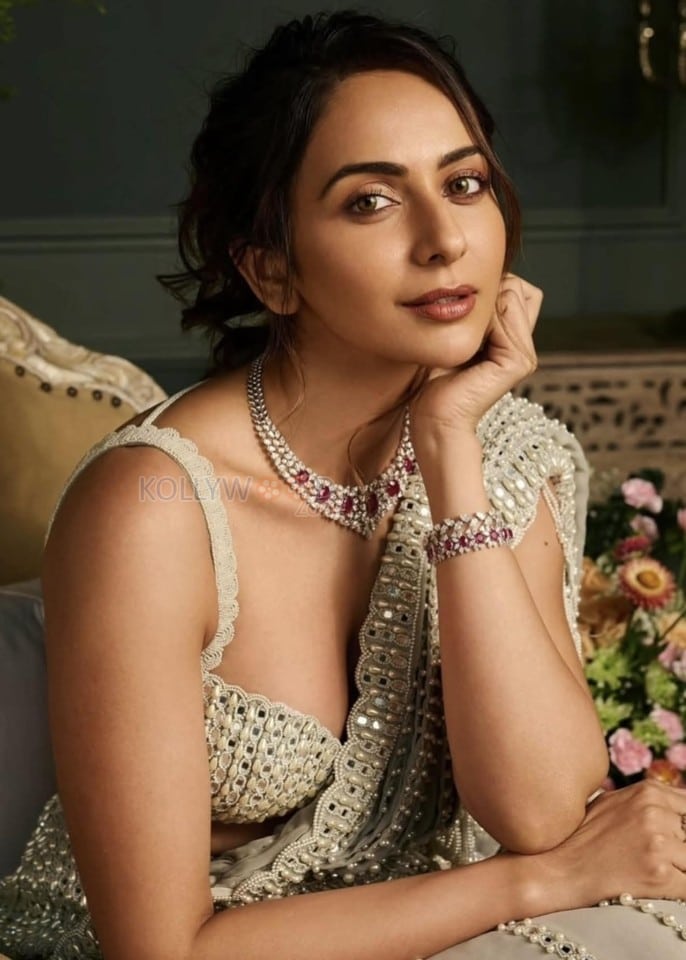 Stunning Rakul Preet Singh Brides Today Magazine White Lehenga Photos 03