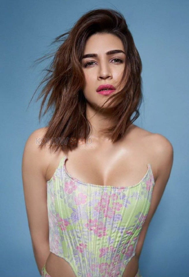 Stylish Kriti Sanon in a Floral Corset Cargo Dress Pictures 01
