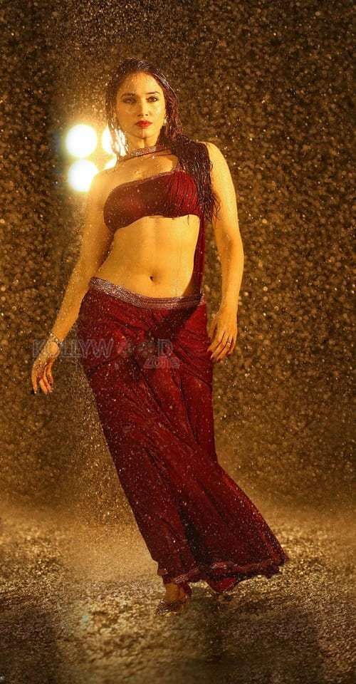 Tamannaah Bhatia in Red Dress at Bengal Tiger Movie Chupulatho Song Pictures