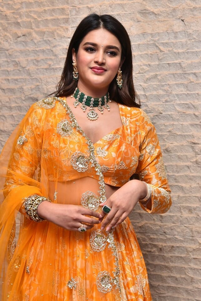 Telugu Heroine Nidhhi Agerwal Orange Photoshoot Pictures 01