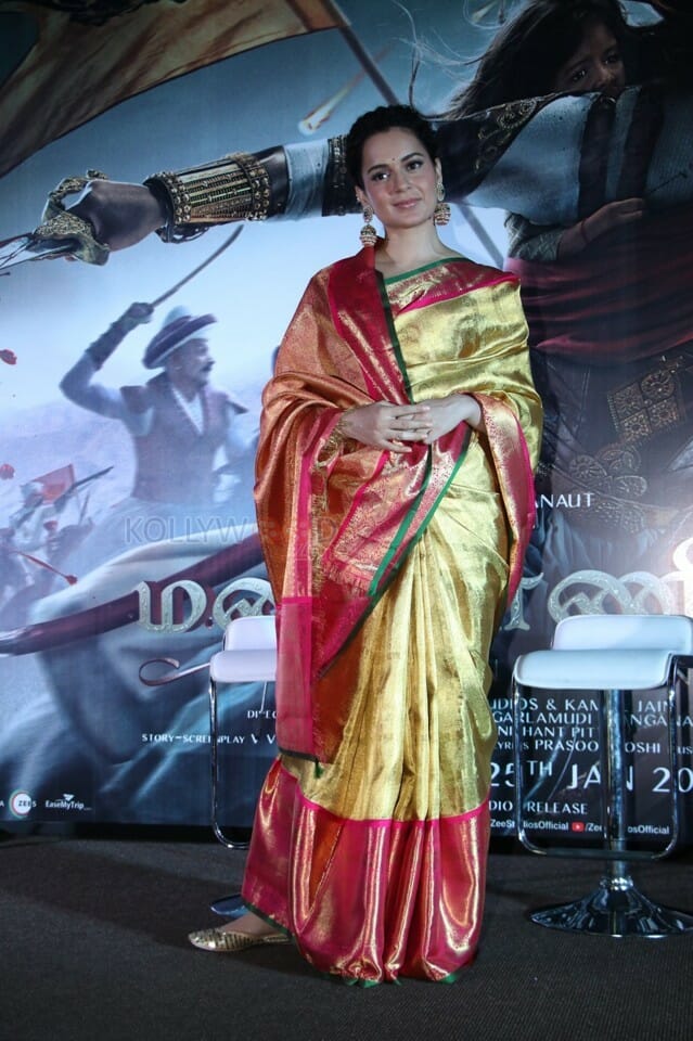 Actress Kangana Ranaut At Manikarnika Movie Trailer Launch Pictures