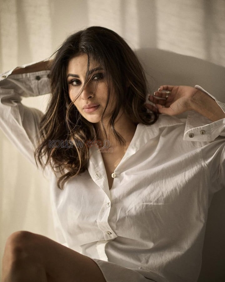 Alluring Mouni Roy in a White Shirt Pictures 03