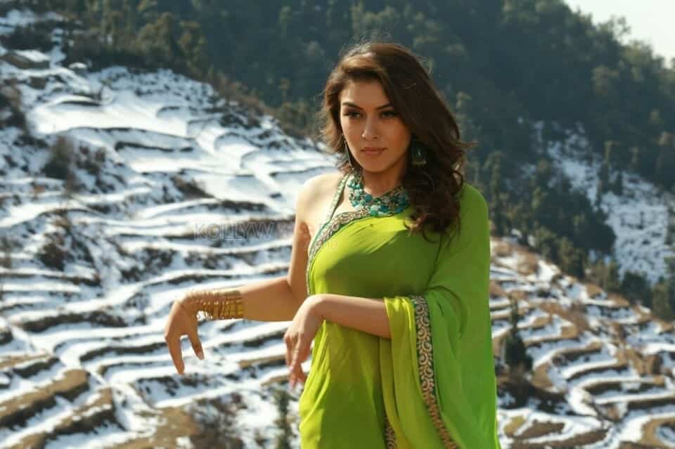 Hansika Green Saree Photos 01