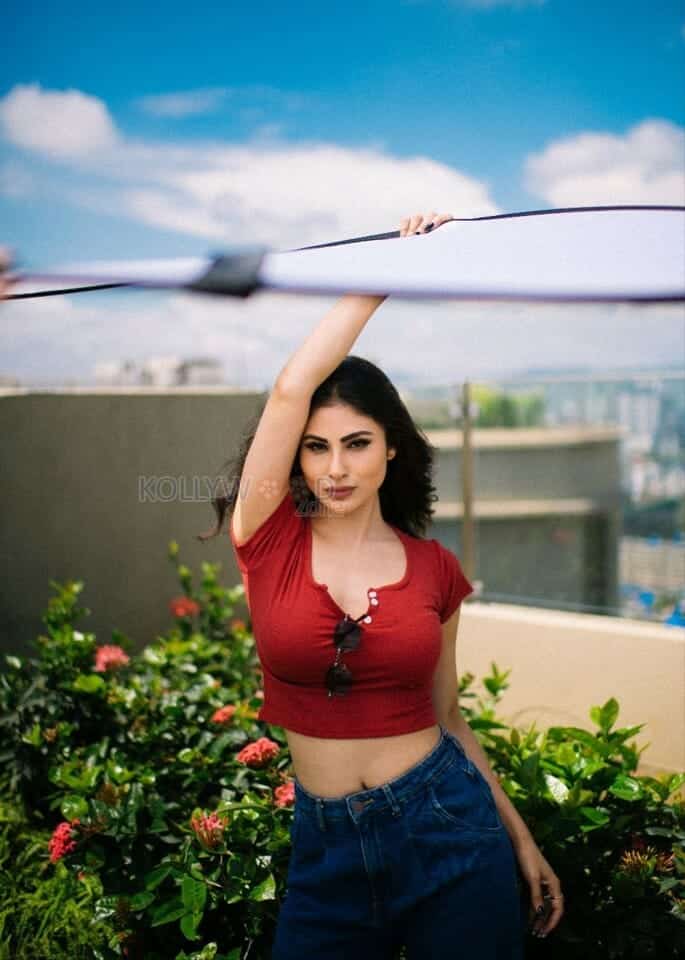 Sexy Mouni Roy in a Red Top and Showing her Sexy Figure 01