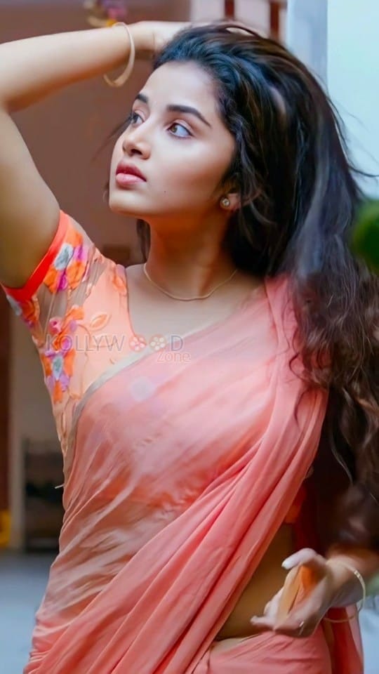 18 Pages Heroine Anupama Parameswaran Sexy Half Saree Pictures 03