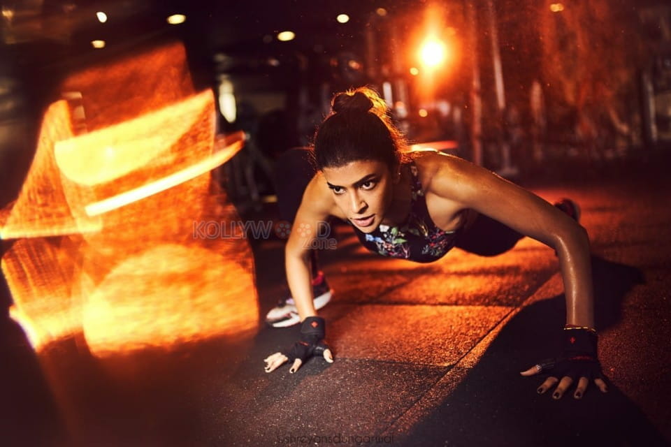 Actress Lakshmi Manchu Working Out In Gym Photos