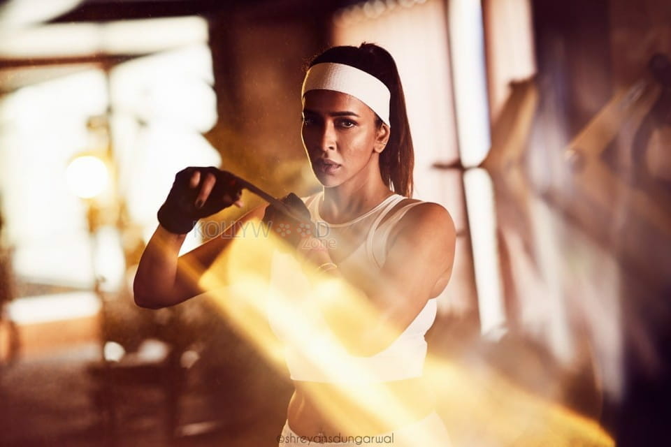 Actress Lakshmi Manchu Working Out In Gym Photos