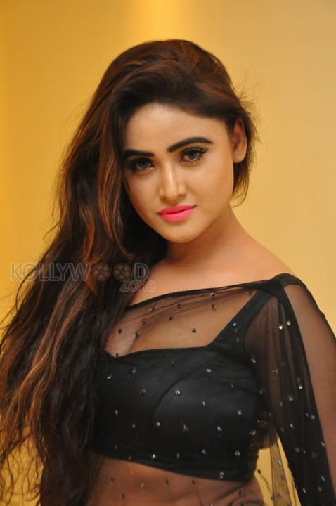 Actress Sony Charishta Hot And Sexy Black Saree Photos