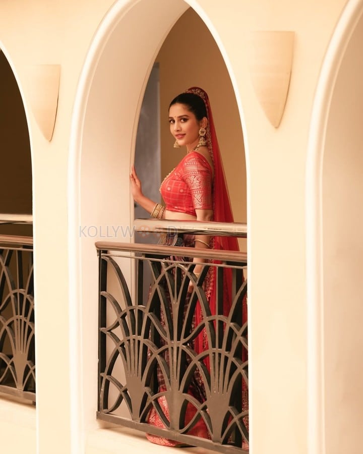 Beautiful Sexy Doll Nabha Natesh in a Traditional Lehenga and Blouse Photos 08
