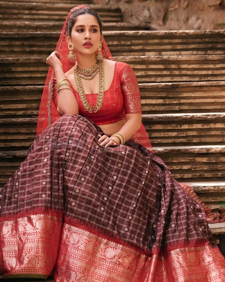 Beautiful Sexy Doll Nabha Natesh in a Traditional Lehenga and Blouse Photos 09