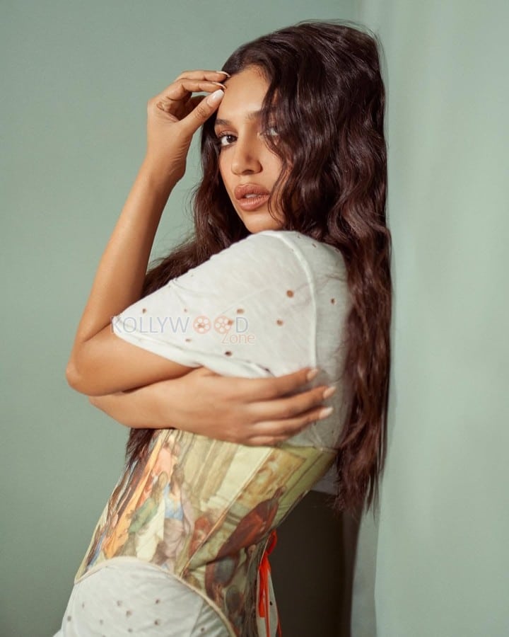 Bollywood Diva Bhumi Pednekar in a Corset White Mini Dress Photos 02