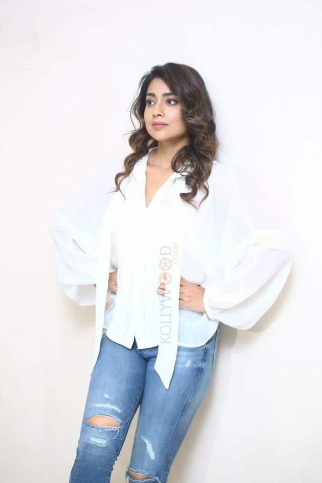 Cute Shriya Saran at Gamanam Success Meet Event Photos 39