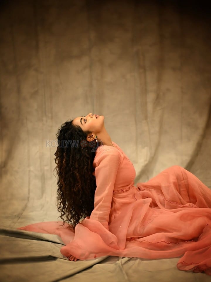 Elegant Beauty Anupama Parameswaran in a Peach Sharara Photos 02