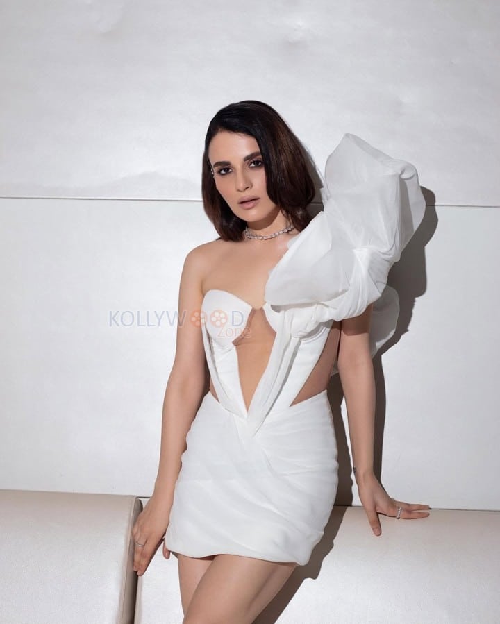 Gorgeous Radhika Madan in a White Single Shoulder Mini Dress Photos 01