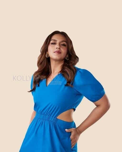 Indian Actress Huma Qureshi in a Blue Dress Photoshoot Pictures 02