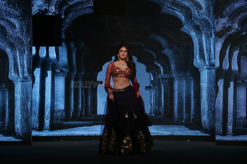 Kritika Kamra Walks The Ramp As Showstopper For Designer Debarun At The Wedding Junction Show Photos